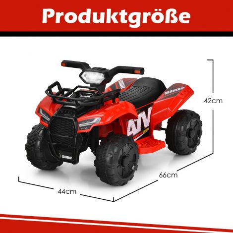 6V elektriline laste ATV panipaiga, muusika, signaali ja LED-esituledega, mini elektriline ATV, punane