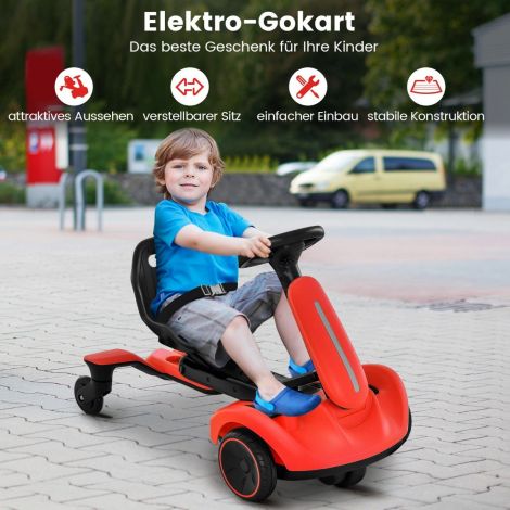 6V elektriline driftkard lastele, 2-astmeliselt reguleeritava istmega punane