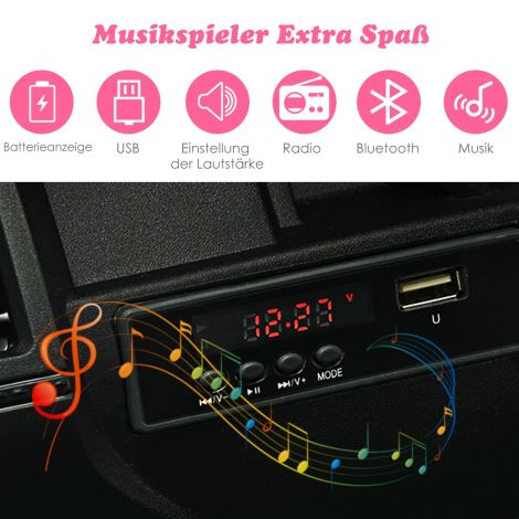 Laste veok akutoitel elektrisõiduk 2 istmega 114 x 78 x 67 cm roosa