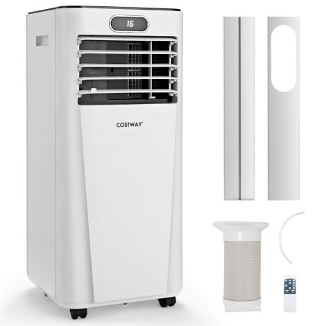 4-ühes kaasaskantav kliimaseade 7000 BTU jahutamine & ventileerimine & niiskuse eemaldamine 16 ℃–32 ℃ valge