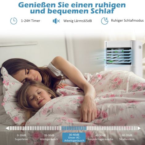 4-in-1 mobiilne kliimaseade 9000 BTU jahutamine, ventileerimine ja niiskuse eemaldamine valge kaanega 16℃-32℃