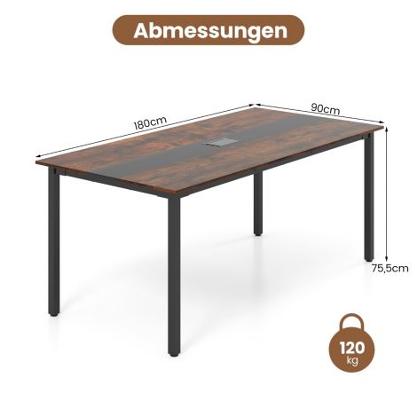 180 x 90 cm konverentsilaud 8–10 inimesele, koosolekulaud, ristkülikukujuline seminarilaud