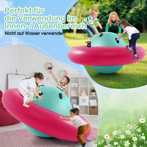 Täispuhutav kuppelkiik lastele, 223 cm rulluv lastekiik, roosa + roheline