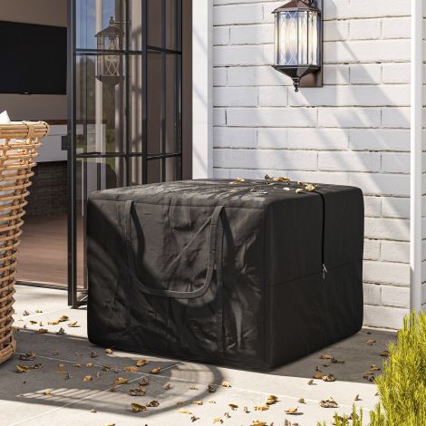 Hoidmiskott 600D Oxford, 384L kott kuni 60kg kandevõimega, UV30+ veekindel kattekott, matkamiseks ja reisimiseks, 80 x 80 x 60 cm, must