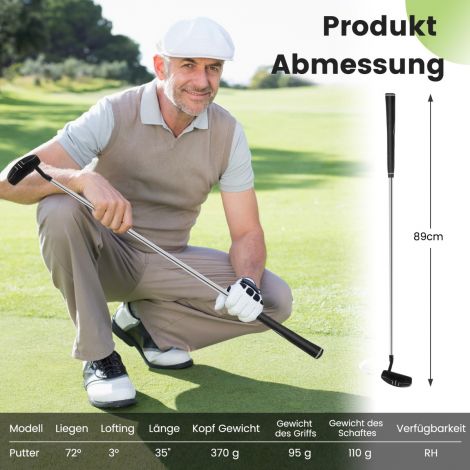 Golfiputter 89 cm mallet-putter roostevabast terasest roostevabast terasest peaga ja libisemiskindla käepidemega