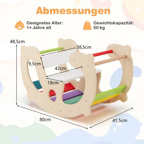 2-in-1 kiikhobukaar lastele koos kiigega ja ronimiskaarega ning mugava seljatoe ja istmega