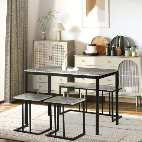 Söögitoa komplekt 4-osaline, köögilaua komplekt, söögilaud 3 pingiga 4 inimesele, söögitoa komplekt, laua komplekt kööki, elutuppa, hall