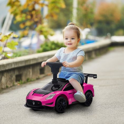 AIYAPLAY lükatav auto, Bobby Car panipaigaga, signaali ja muusikaga, lükatav sõiduk 1,5-5 aastastele lastele Roosa 65 x 29 x 37 cm