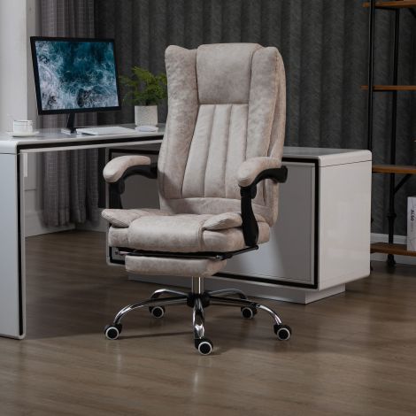 Vinsetto kontoritool pöörlev tool lamamisfunktsiooni ja jalatoega, kõrguse reguleerimine, mikrokiud, 63 x 71 x 110-118 cm mugavaks töötamiseks.