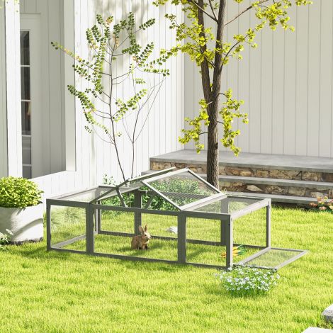 Jänesepuur kuusepuidust talvekindel jänesepuur avatava katusega 180x90x48 cm küülikupuur välitingimustes väikeloomadele jänestele küülikutele merisigadele hall.