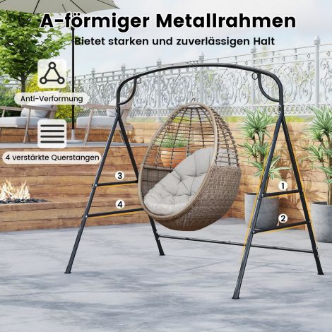 Kiigeraam kahe riputusvõimalusega, pesakiige raam, must