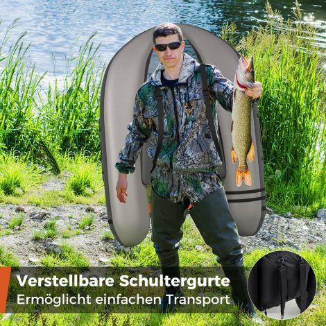Täispuhutav kummipaat kalapaat reguleeritava seljatoega 135 x 109 x 54 cm hall