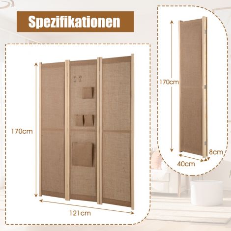 170 × 121 cm sirm 2 konksu ja 4 hoiukotiga ruumijagaja vahesein