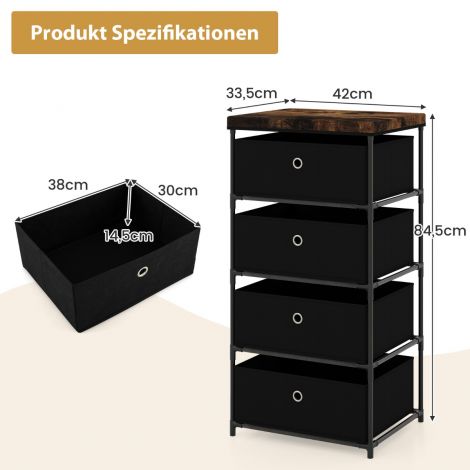 Öökapp kangast sahtlite ja metallraamiga, abilauana hoiukapp, must