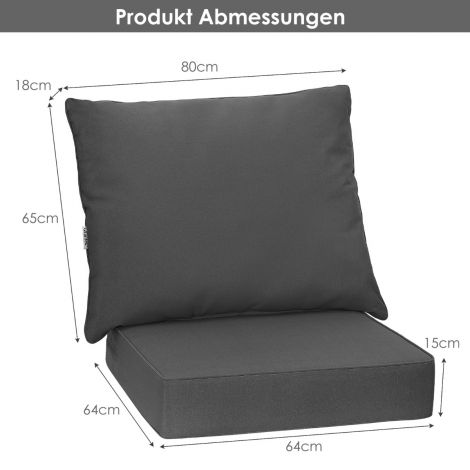 Terrassipatjade komplekt libisemiskindlate nöörrihmadega ning paks istepadi ja seljapadi, hall
