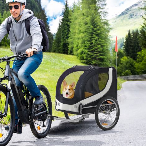 Koerhaagis Jalgrattahaagis Koeratransport Jalgratas Valge+Must 130x73x90cm