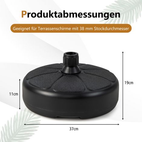 Täidetav ümmargune varjualus läbimõõduga 37 cm, maksimaalselt 12 kg, must