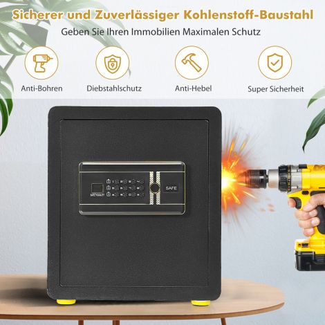 Elektrooniline seifikapp digitaalse klaviatuuriga, 45 L turvaseif, 36 × 31 × 41 cm, must