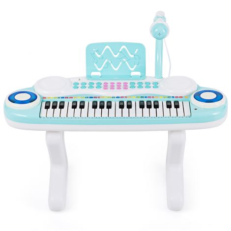 37 klahviga digiklaver laste klaviatuur mikrofoniga 48 x 20 x 38 cm sinine