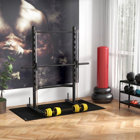 25 kg hantlikomplekt 3-ühes reguleeritav ergonoomiline 12 plaadiga, 2 lühikese kangiga ja 1 pika kangiga kollane must fitnessi jaoks.