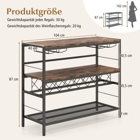 4-korruseline vabaltseisev veiniriiul veinikeldriga ja neljarealise klaasihoidjaga veinibaari laud