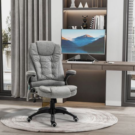 Vinsetto kontoritool massaaži- ja soojendusfunktsiooniga, ergonoomiline, kõrguse reguleerimisega, sujuv, 6 massaažipunkti, 68L x 72S x 110-120K cm, hall| Aosom
