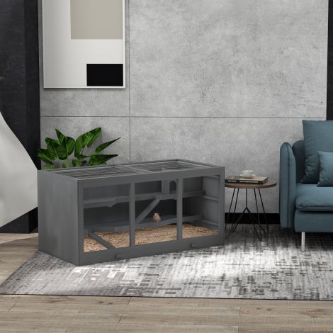 Kääbushamstri puur näriliste puur väikeloomade puust puur hiirte puur treppidega väikeloomade puur näriliste villa kolmekorruseline hall 115 x 57 x 55 cm