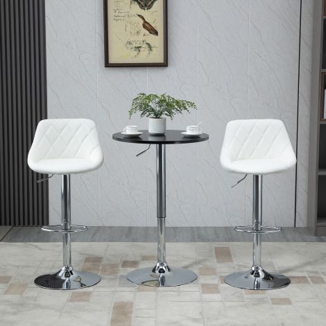 Ümmargune baarilaud kõrguse reguleerimisega pöörlev laud teras must Ø61x70-97cm