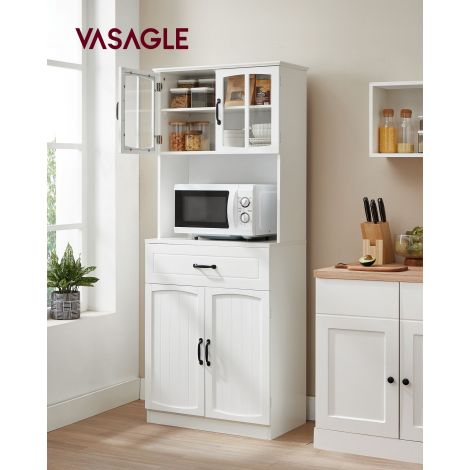 Kaasaegne reguleeritavate riiulitega köögikapp, 41,5 x 73 x 179,8 cm, valge