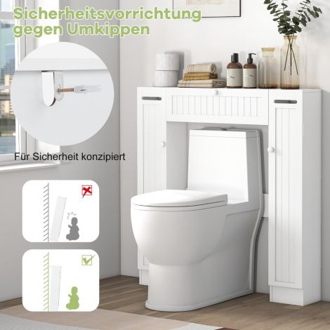 WC-kapp tualettpaberi hoidjaga, vannitoa ülemine kapp, WC alus, valge