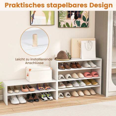 Kingariiul 78 cm pikk horisontaalne kingakapp 2-korruseline hoiuriiul valge