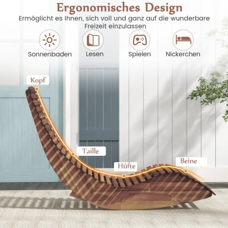 Aktsialaud akaatsiapuust ergonoomiline puidust lamamistool aialaud 157 x 60 x 76 cm naturaalne 2 tükki
