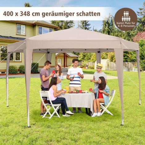 Kuusnurkne pop-up varikatusega telk koos tõmmatud jalgade ja kandekotiga paviljon