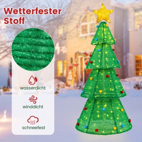 LED-jõulupuu kunstlik 190 cm valgustatud kuusepuu 200 LED-tulega