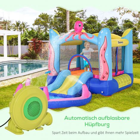 450W elektriline õhupump puhur batuudi jaoks, ventilaator käepidemega täispuhutavate mänguasjade jaoks, vastupidav ABS.
