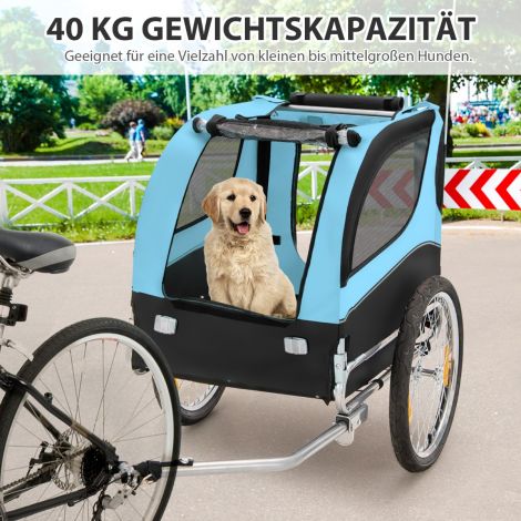 Koerahaagis jalgrattale lemmiklooma haagis jalgrattale 40 kg kandevõimega sinine
