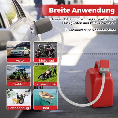 Auto-stopp-sensoriga elektriline kütuse ülepump kolme eri suurusega adapteriga