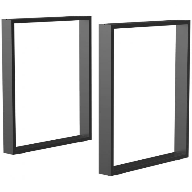 Lauajalad 2-osaline komplekt, lauaalused, mööblijalad nelikantprofiilidest, diivanilauale söögilauale, teras, must, 60x72 cm| Aosom