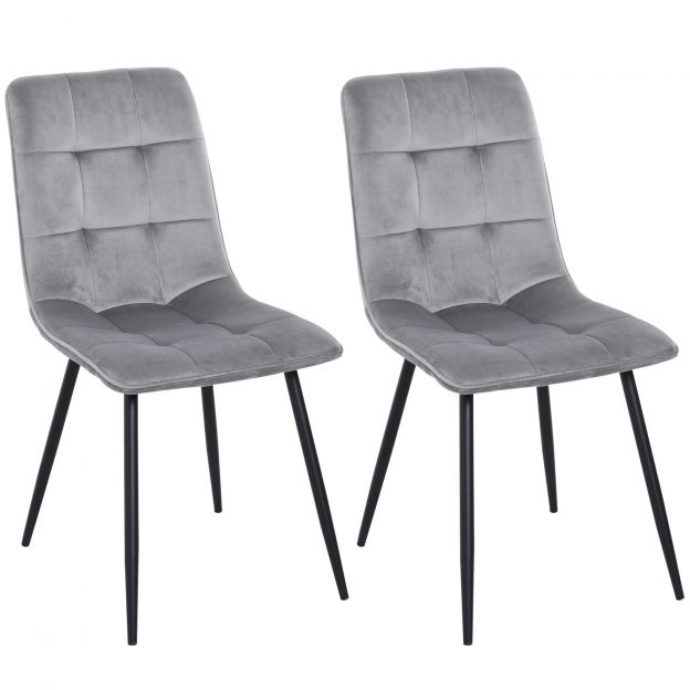 2-osaline komplekt söögitoa tool polsterdatud tool köögitool vahtkumm metall hall must 45x63x90cm söögilaua jaoks.de