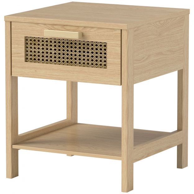Öökapp Öölaud Abilaud looduslik öökapp sahtli avatud riiuli rotangist disain Loodus 40 x 40 x 48,4 cm