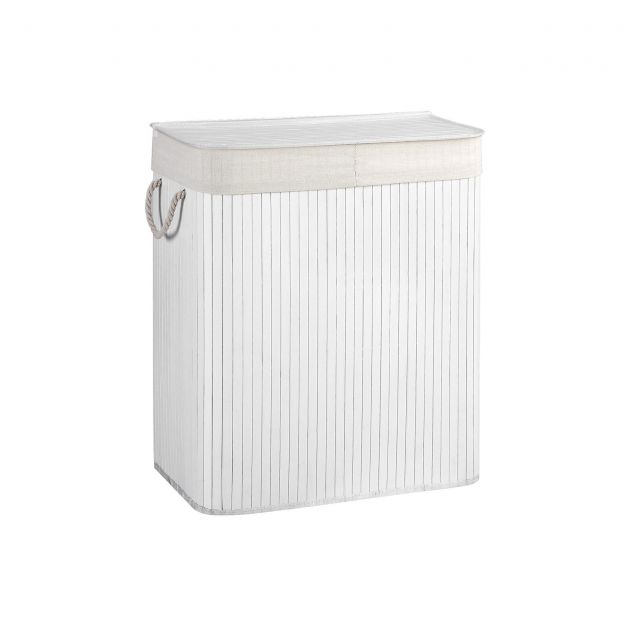 Pesukorv 100 L Bambus Valge