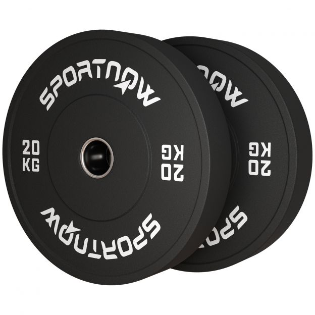 SPORTNOW 2-osaline hantlikomplekt, 2 x 20 kg raskused, hantlikettakomplekt, raskusplaadid 5 cm hantlivarrele, Ø 50 mm ava, must