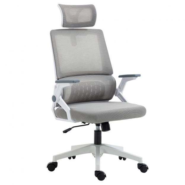 Vinsetto ergonoomiline kontoritool reguleeritava peatoe ja käetugedega, kõrguse reguleerimisega pöörlev tool kiikfunktsiooni ja võrgust nimmetoega.