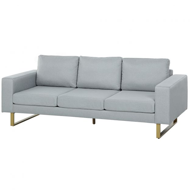 3-kohaline diivan kolmekohaline kangasdiivan patjadega käetugi linase välimusega magamistuppa 200 x 82 x 78 cm helehall