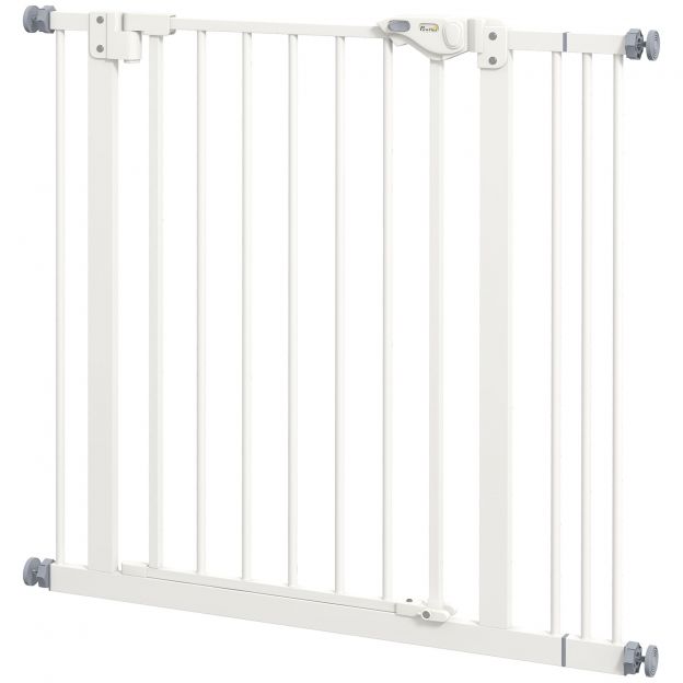 Koertele mõeldud uksepiire, tõkkepuu, 74-87 cm, trepipiire lemmikloomadele, koerapiire koos pikendusega, kaitsepiire ilma puurimiseta, metall, plast, valge