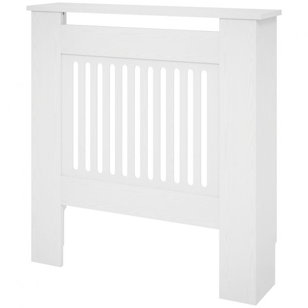 Radiaatorikate horisontaalsete lamellidega, valge radiaatorikate, radiaatoridekoratsioon küttekatteks elutuppa, magamistuppa, 78 x 19 x 81 cm