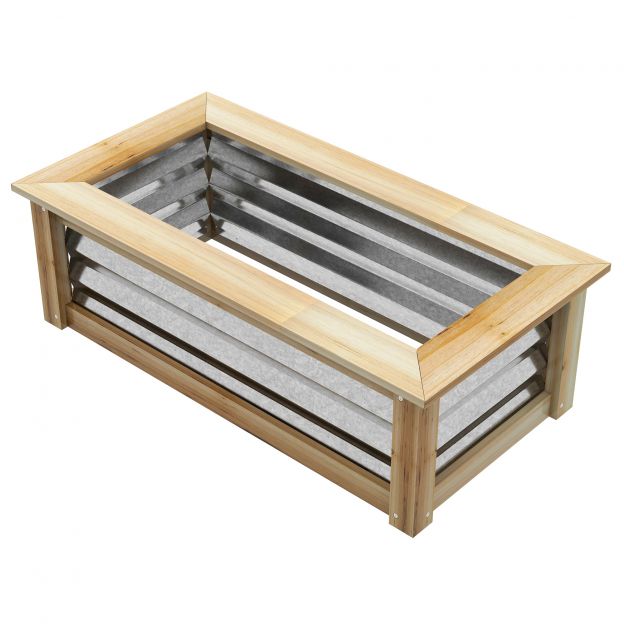 Metallist kõrgpeenar puidust raamiga lillekast aia ja rõdu jaoks 90x45x30cm, vastupidav ja ilmastikukindel.de