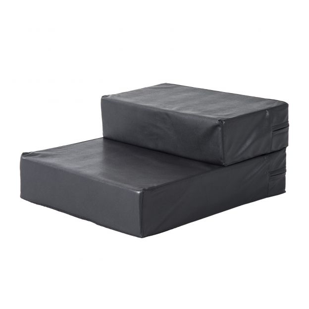 Kokkupandav lemmikloomatrepp 2 astmega kassidele ja koertele, must, L45xB39xH20cm, praktiline lemmikloomade alus lihtsaks ronimiseks.