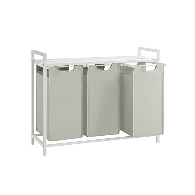 Pesukorv 3 x 38 L 1 riiuliga valge