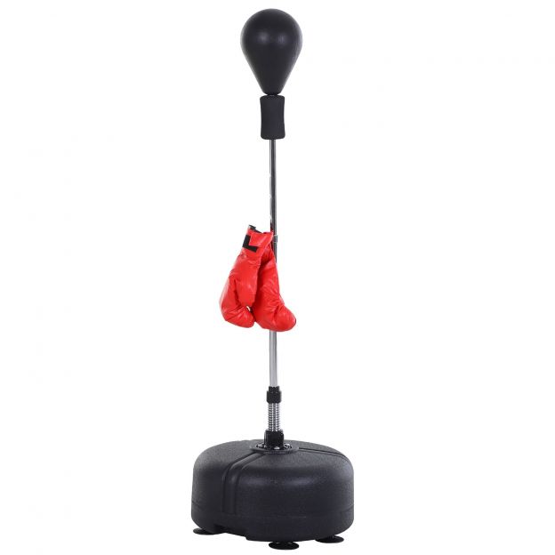 Punchingballi komplekt Standboxi treeningkomplekt 136-154 cm kõrguse reguleerimisega koos 1 paari kinnastega Sobib professionaalidele ja algajatele Must